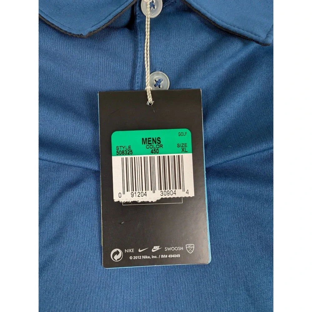 Nike Golf Tour Performance Polo Shirt‎ Mens XL Dark Blue w/Logo NWT